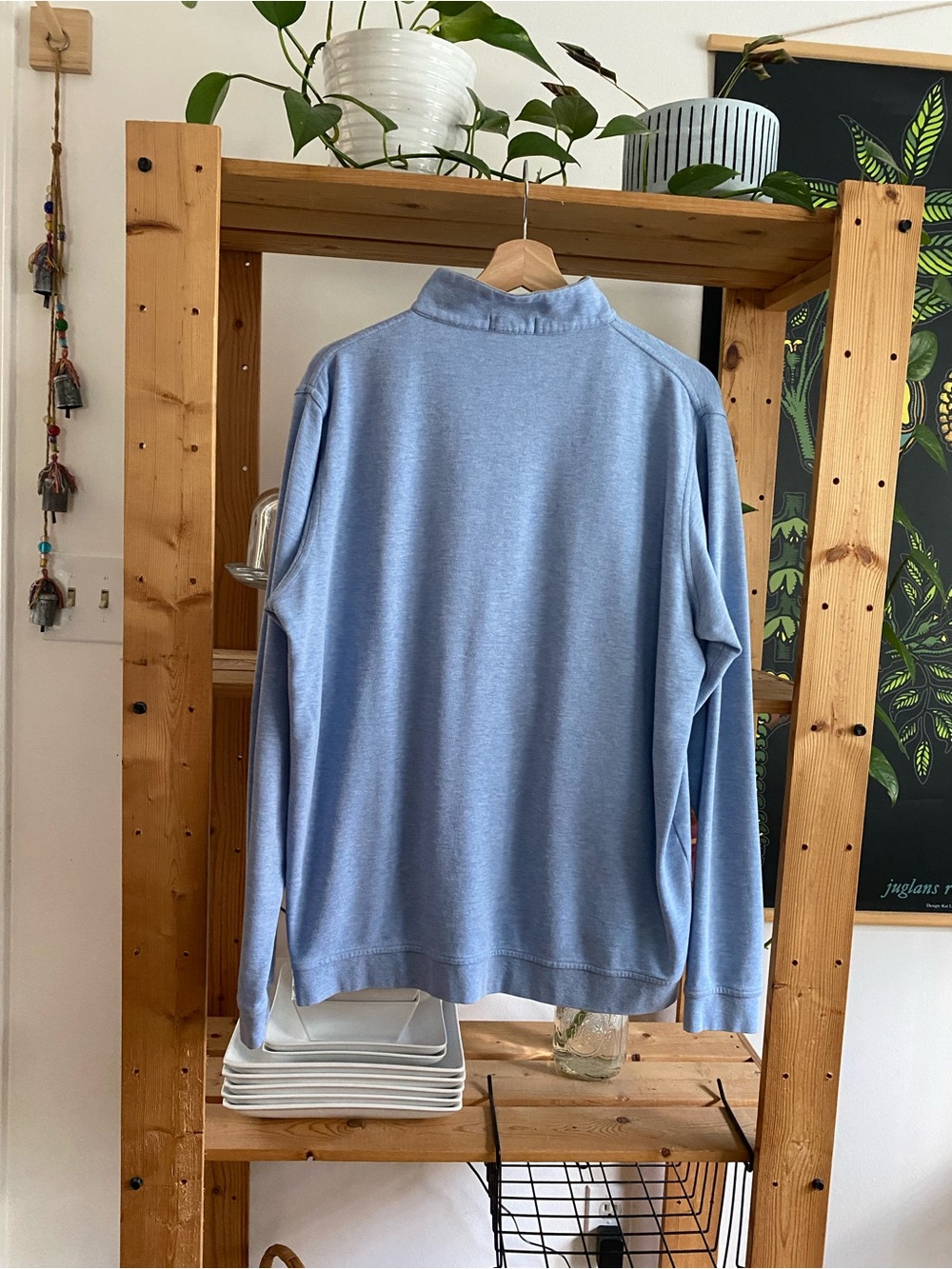 Peter Millar Blue Crown Comfort Stretch Interlock Quarter Zip Pullover Sweater L - Picture 7 of 16